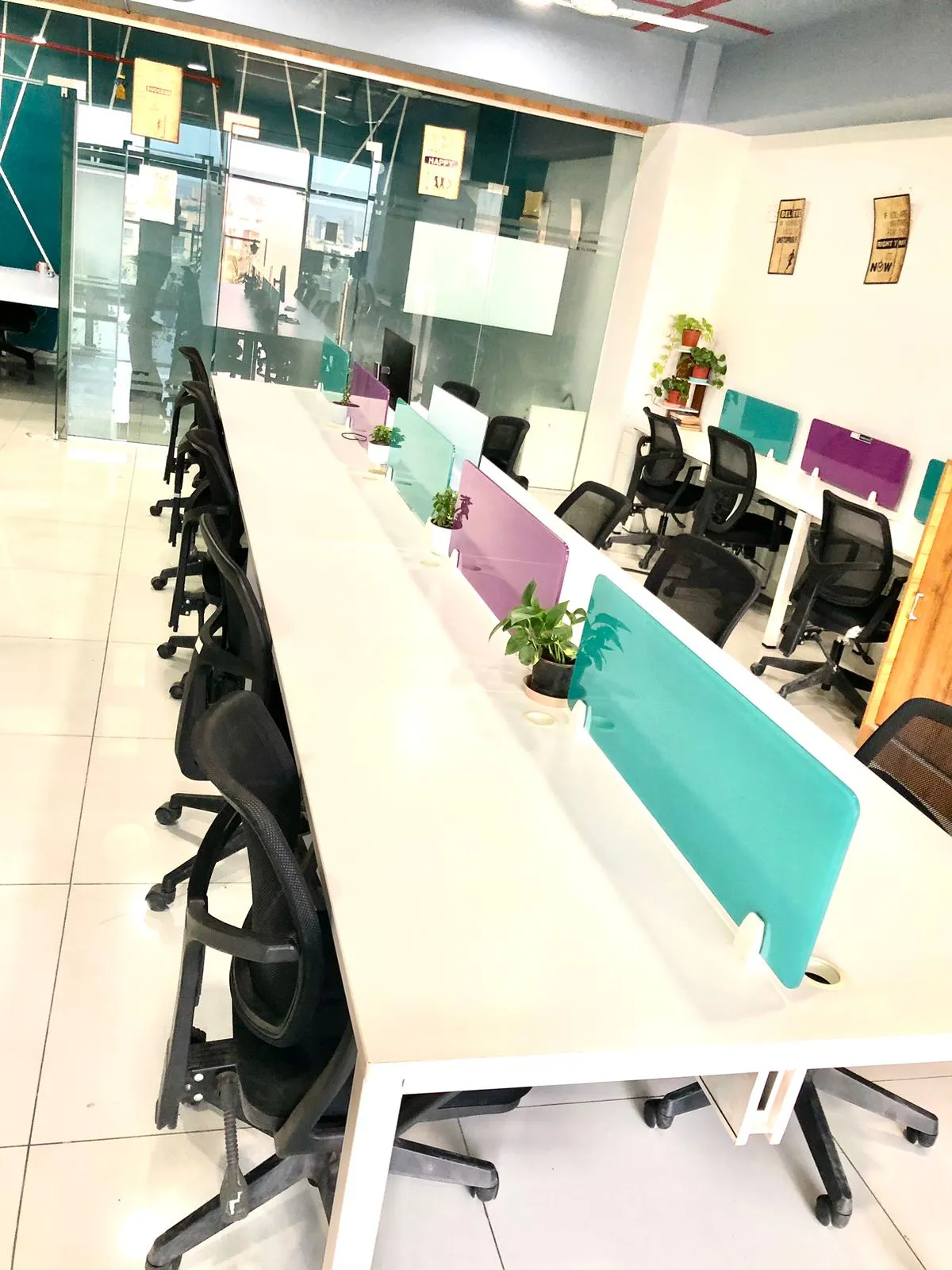 Ergonomic seating and modern office design in Pimple Saudagar